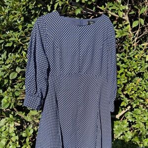 Vici Navy and White Long Sleeve Dress